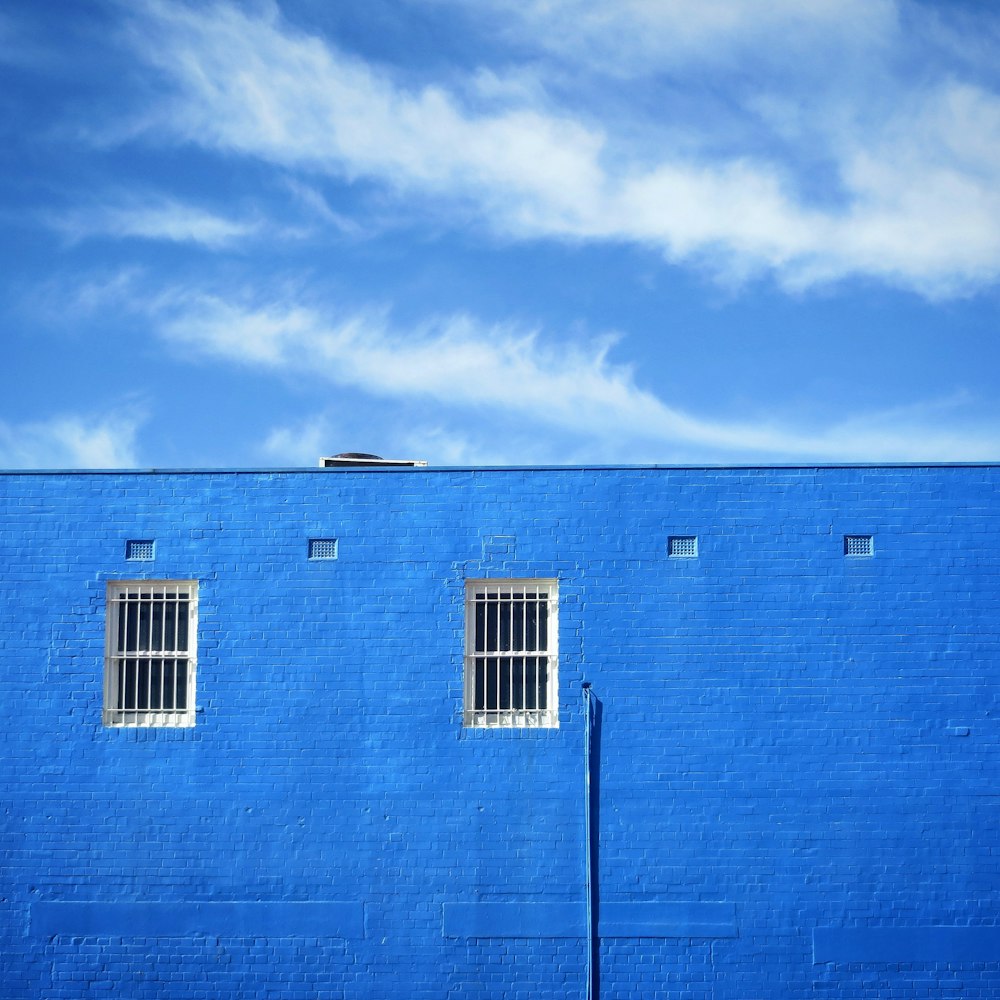 blue concrete building under blue sky