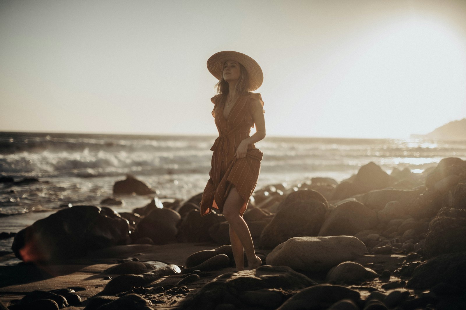 Canon EOS-1D X Mark II + Canon EF 50mm F1.2L USM sample photo. Woman wearing brown dress photography