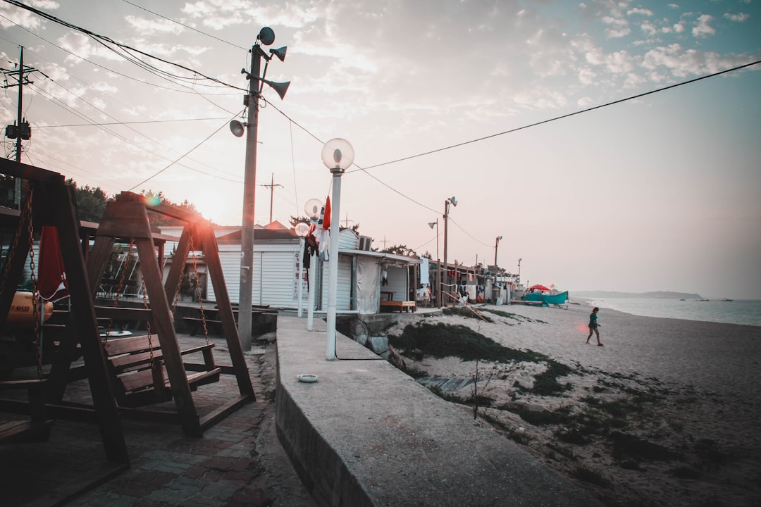 view of shed near beach