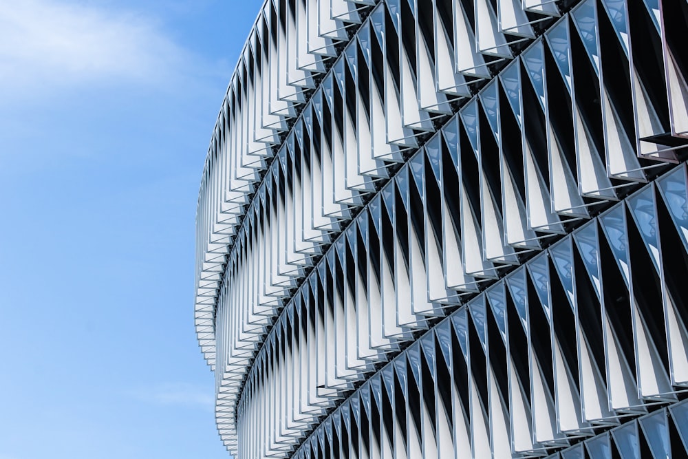 low angle photography of curtain building