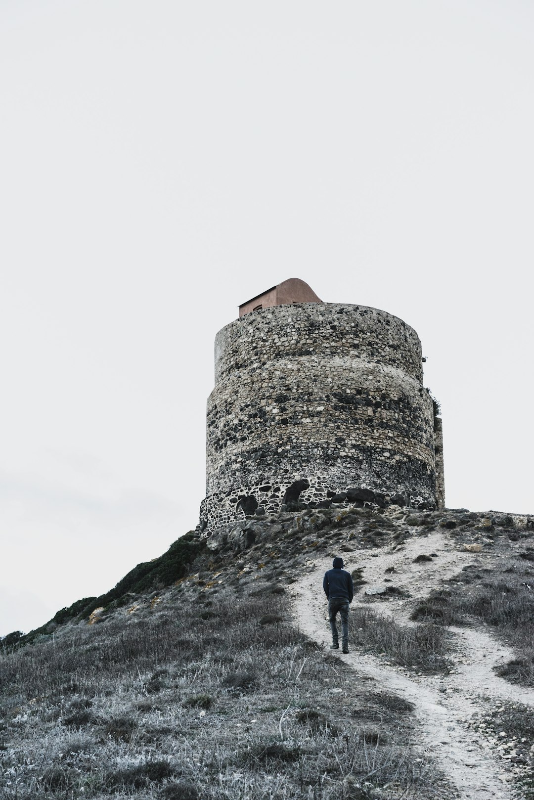 person standing near building