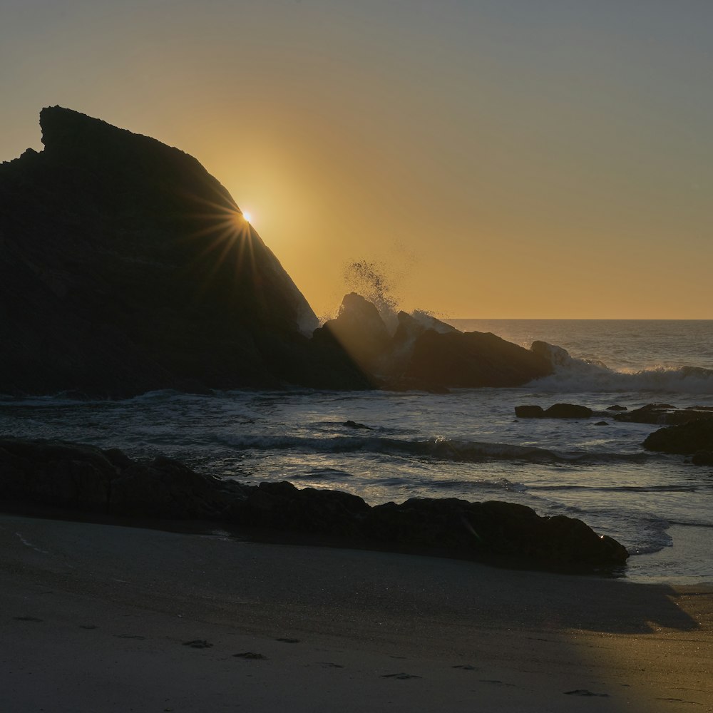 seashore at golden hour