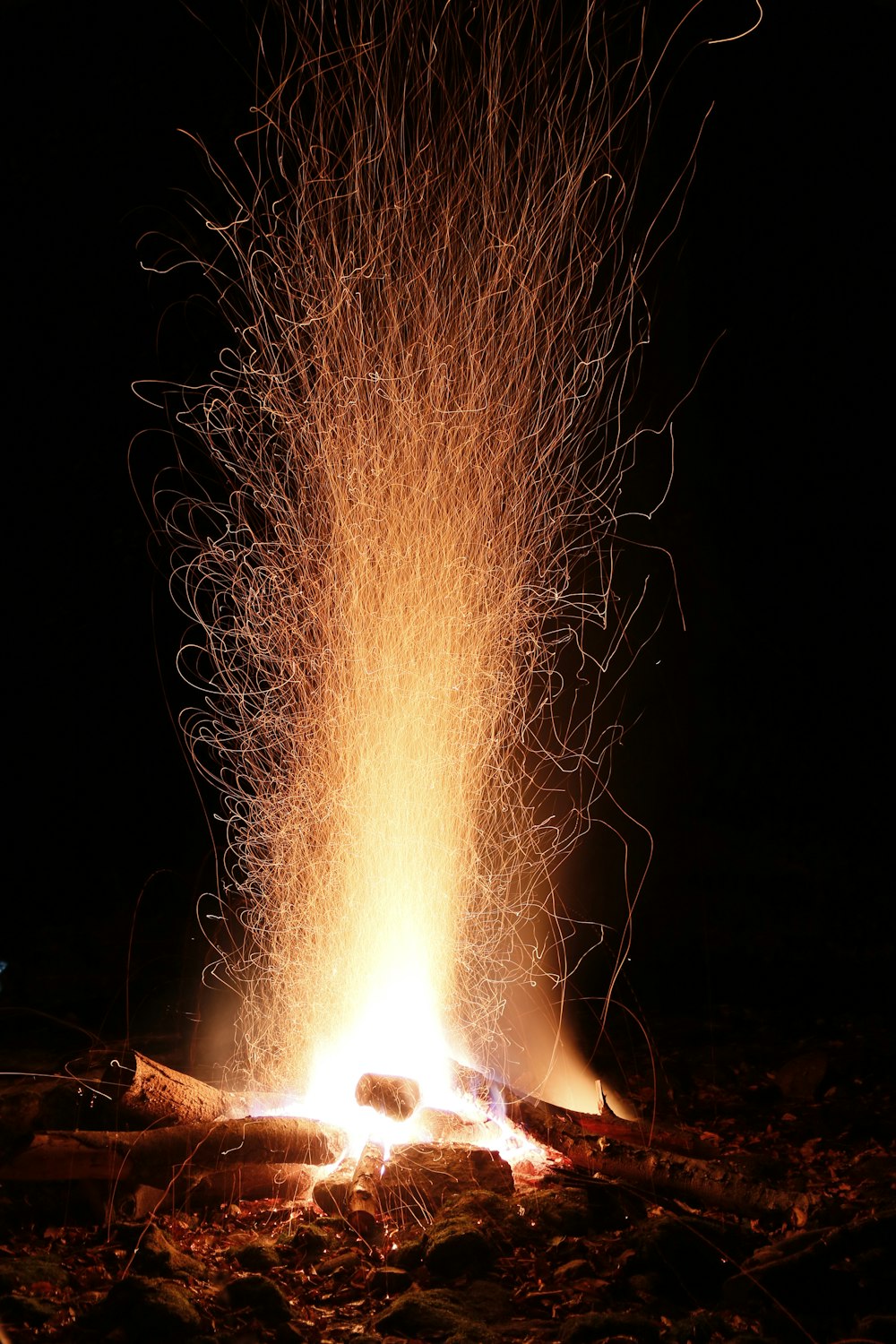 orange flame from bonfire