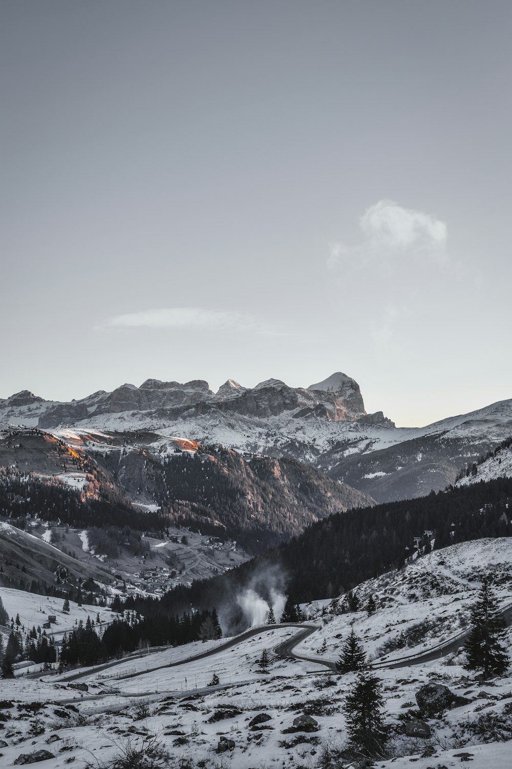 aerial photography of mountain