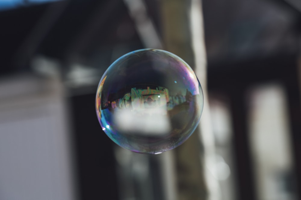 closed-up photography of bubble
