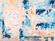 An expressive painting capturing emotion through swirling colors and layered textures.