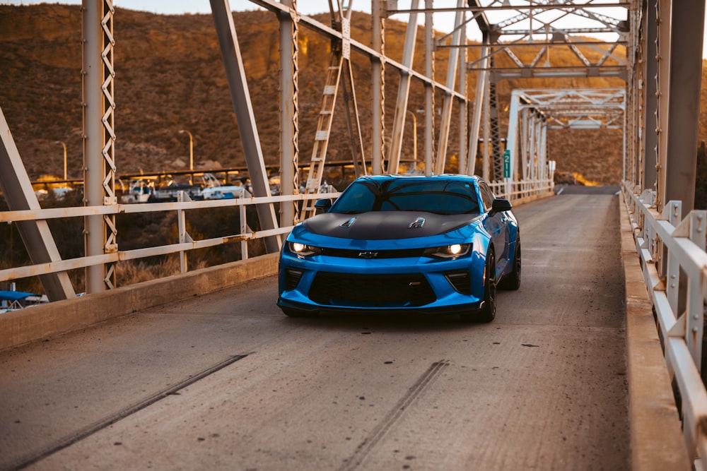 blue Chevrolet Camaro