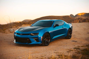 blue Chevrolet coupe