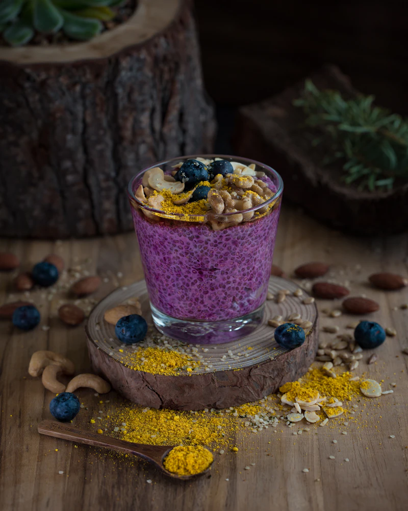 Ube Blueberry Chia Pudding