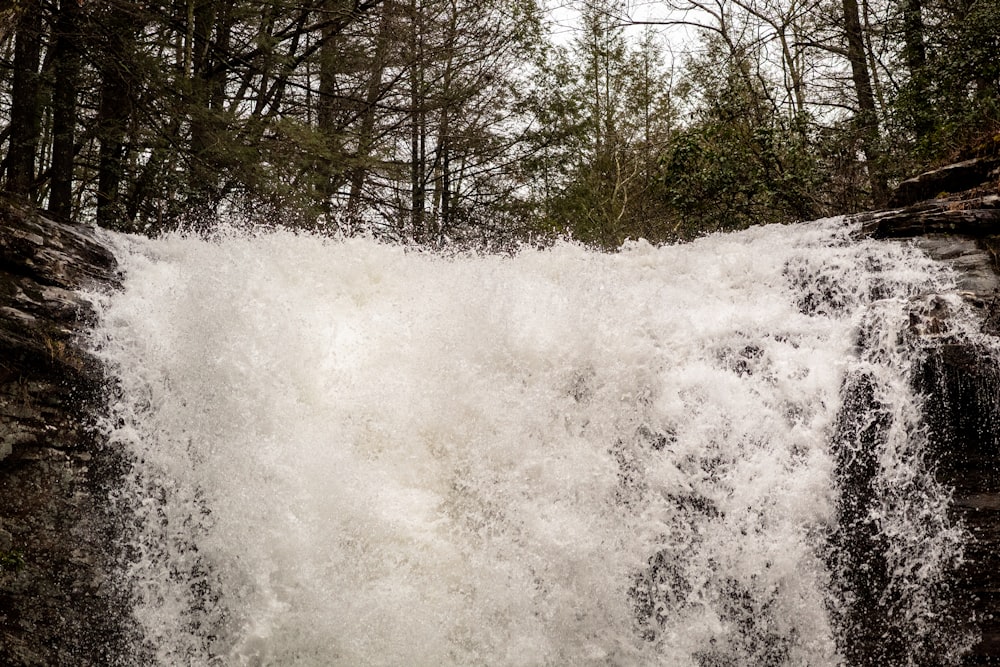 time-lapse photo of waterfall