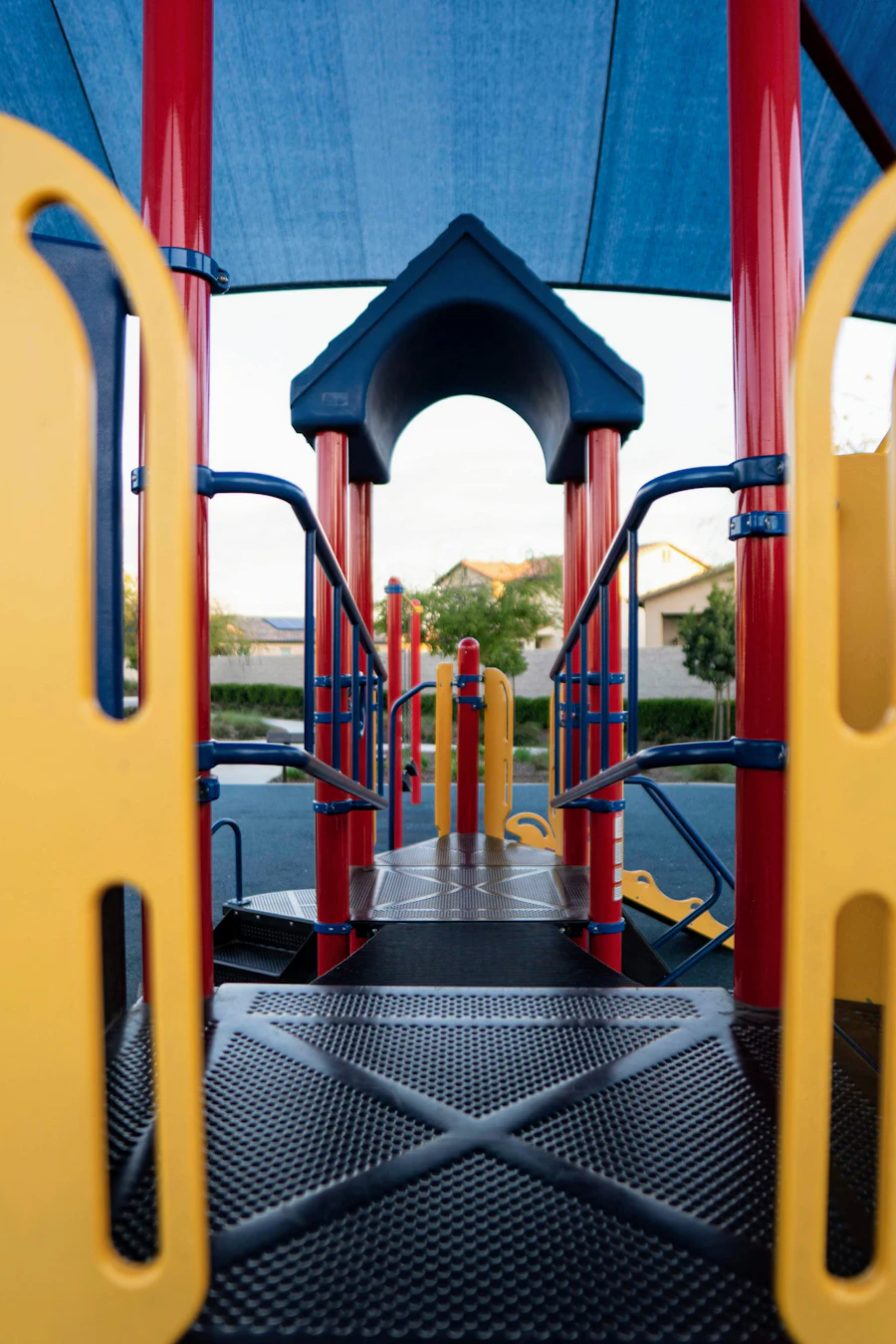 A colorful playground on a sunny day
