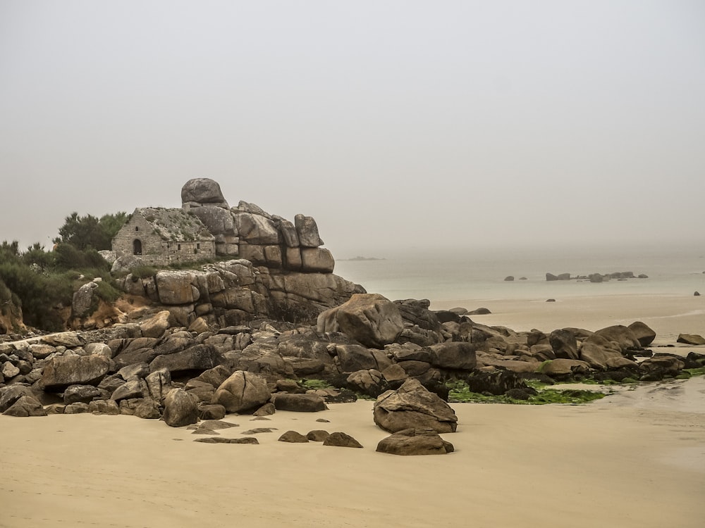 rock formation near beach
