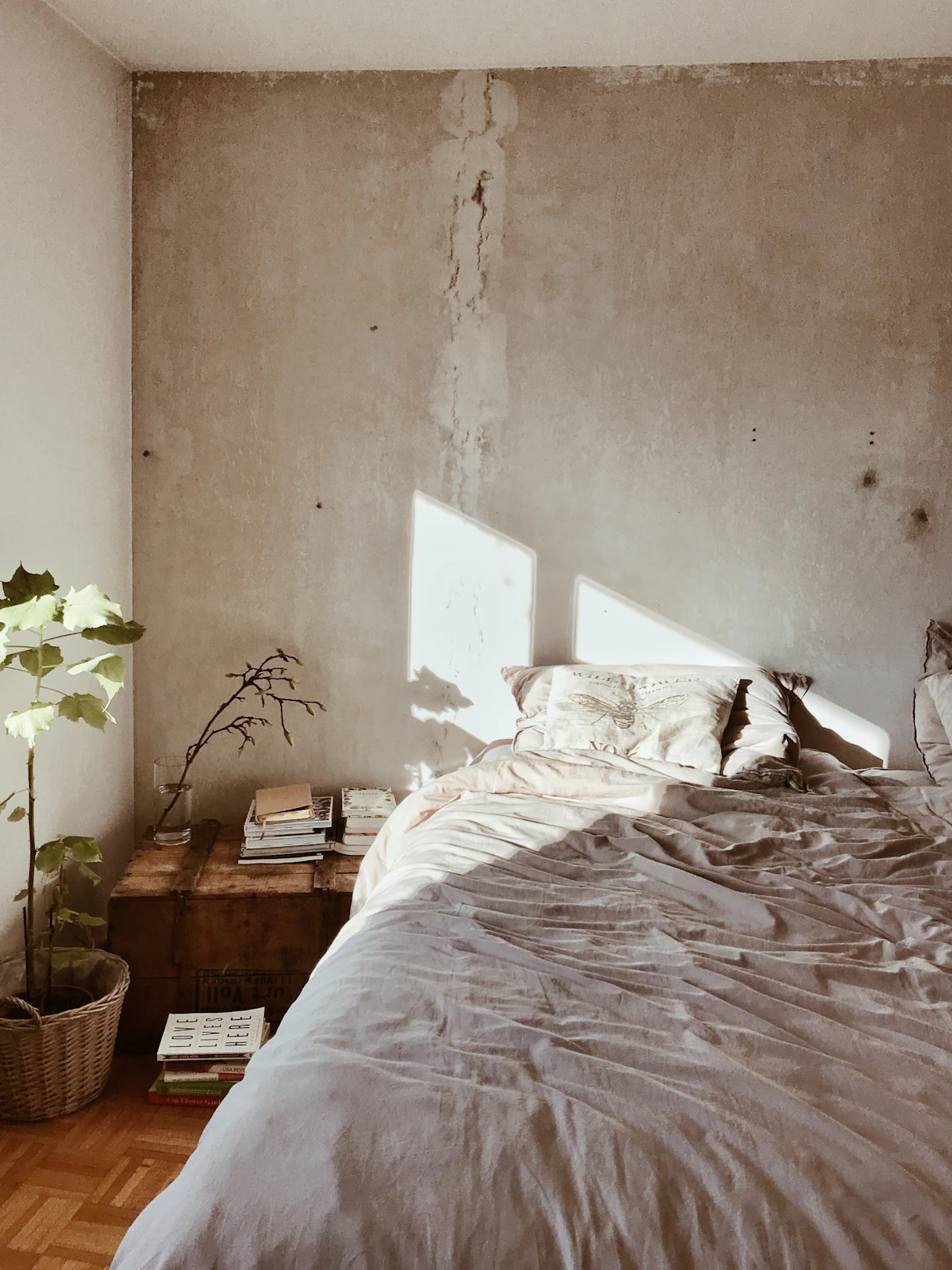 Bedroom in a short-term rental made up and ready for the next guest