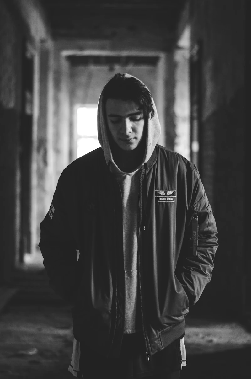 Man wearing a hoodie