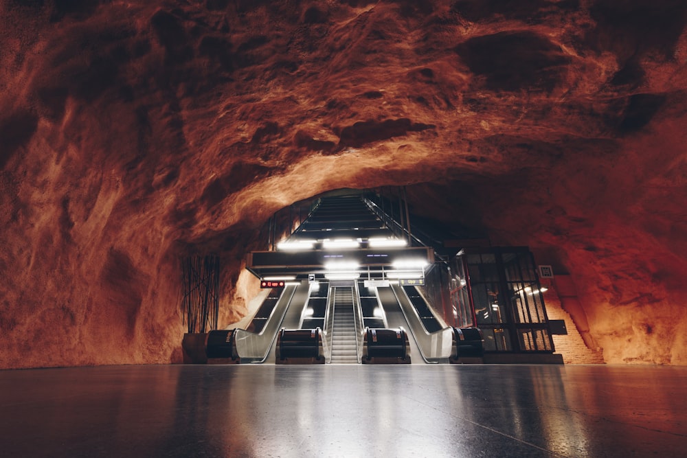 gray escalator