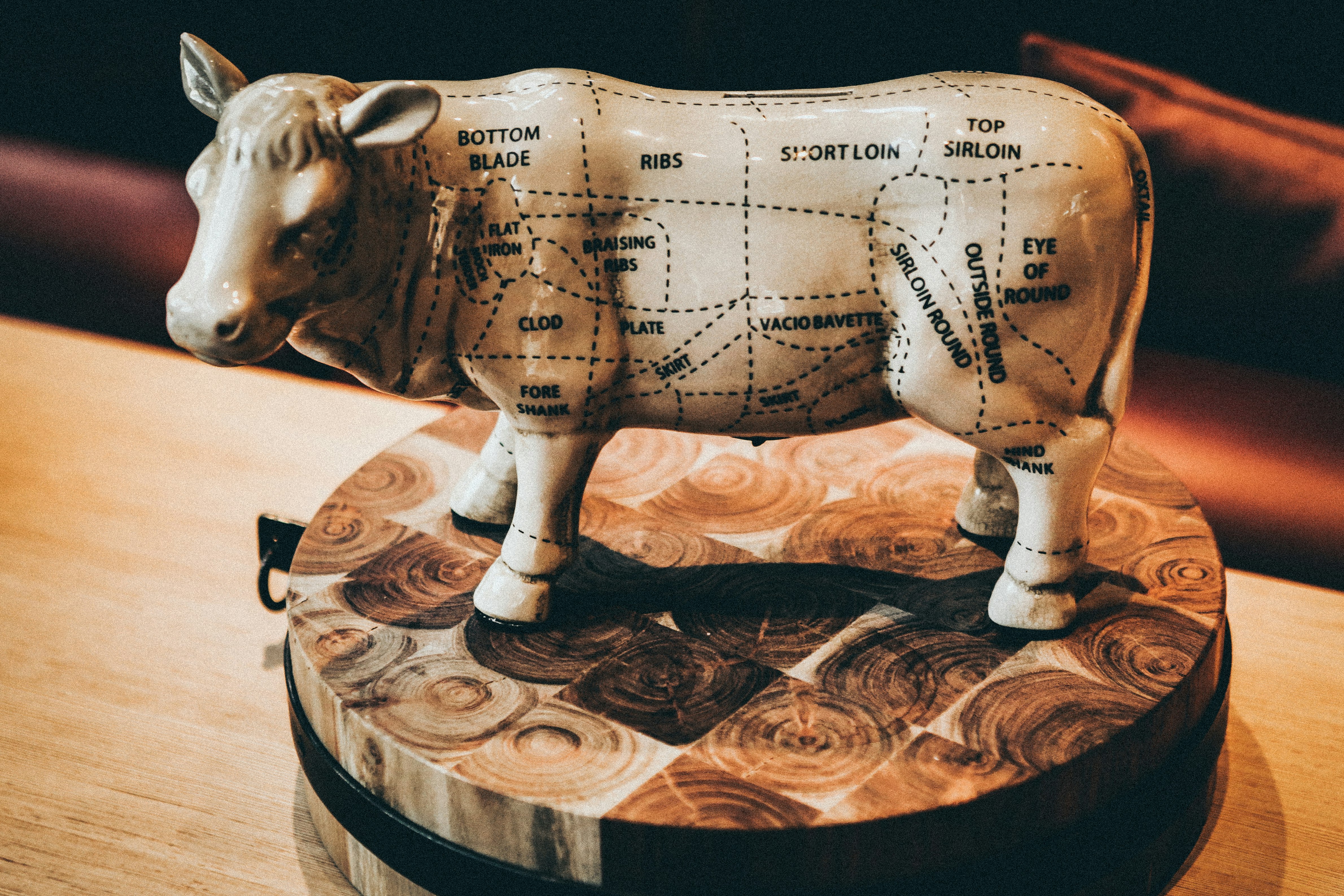 cow with text figurine