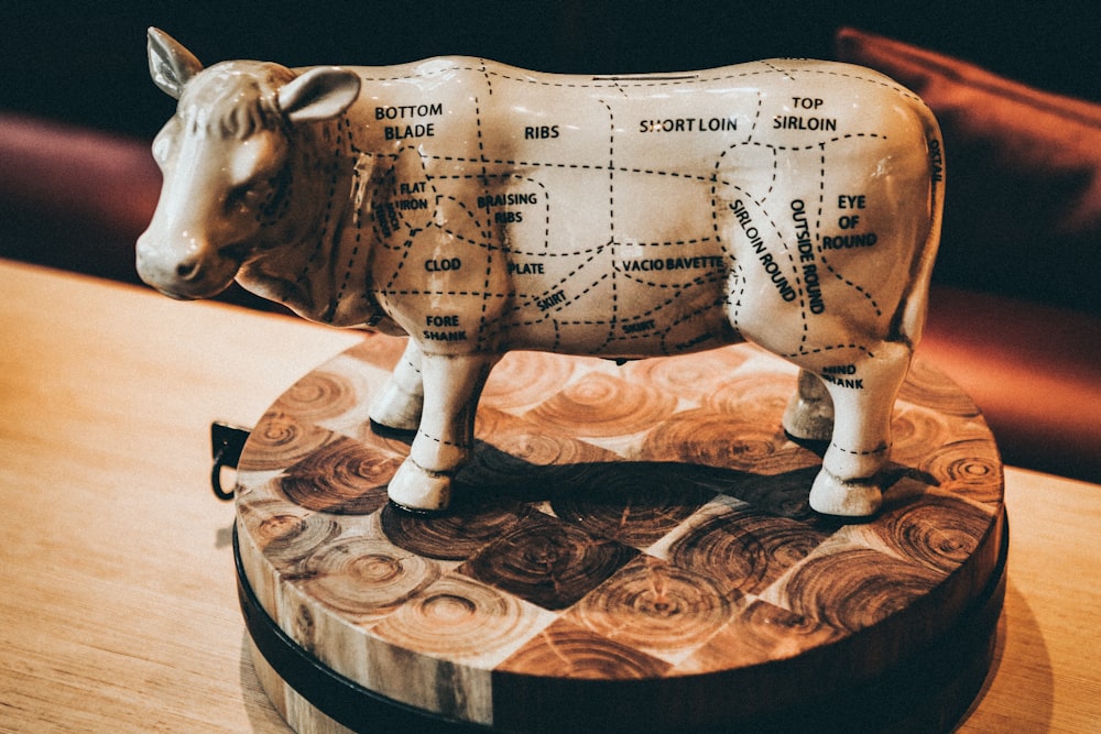 cow with text figurine