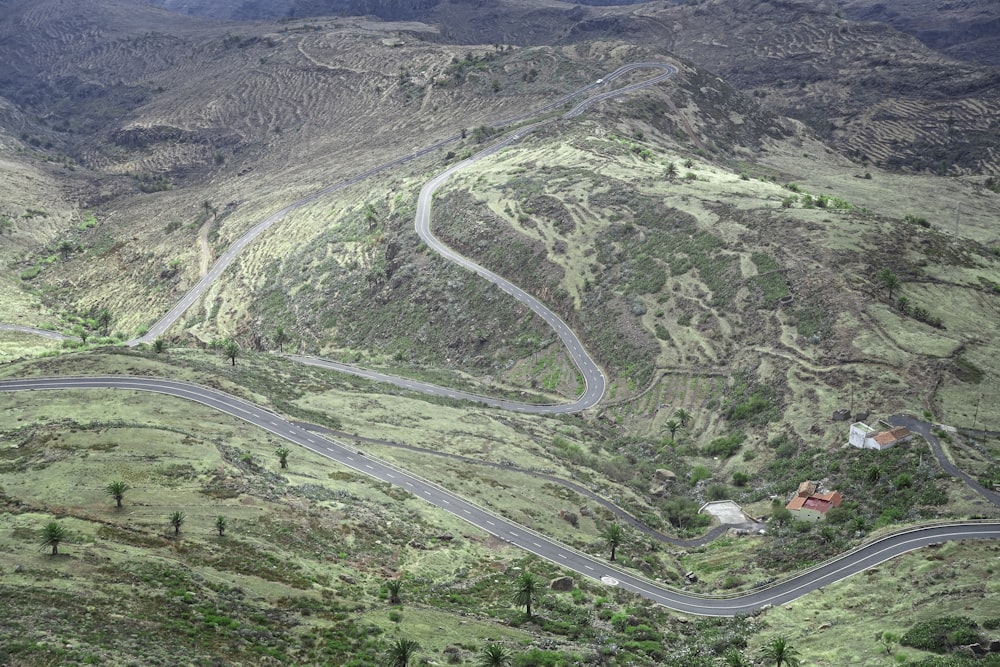 aerial photography of road