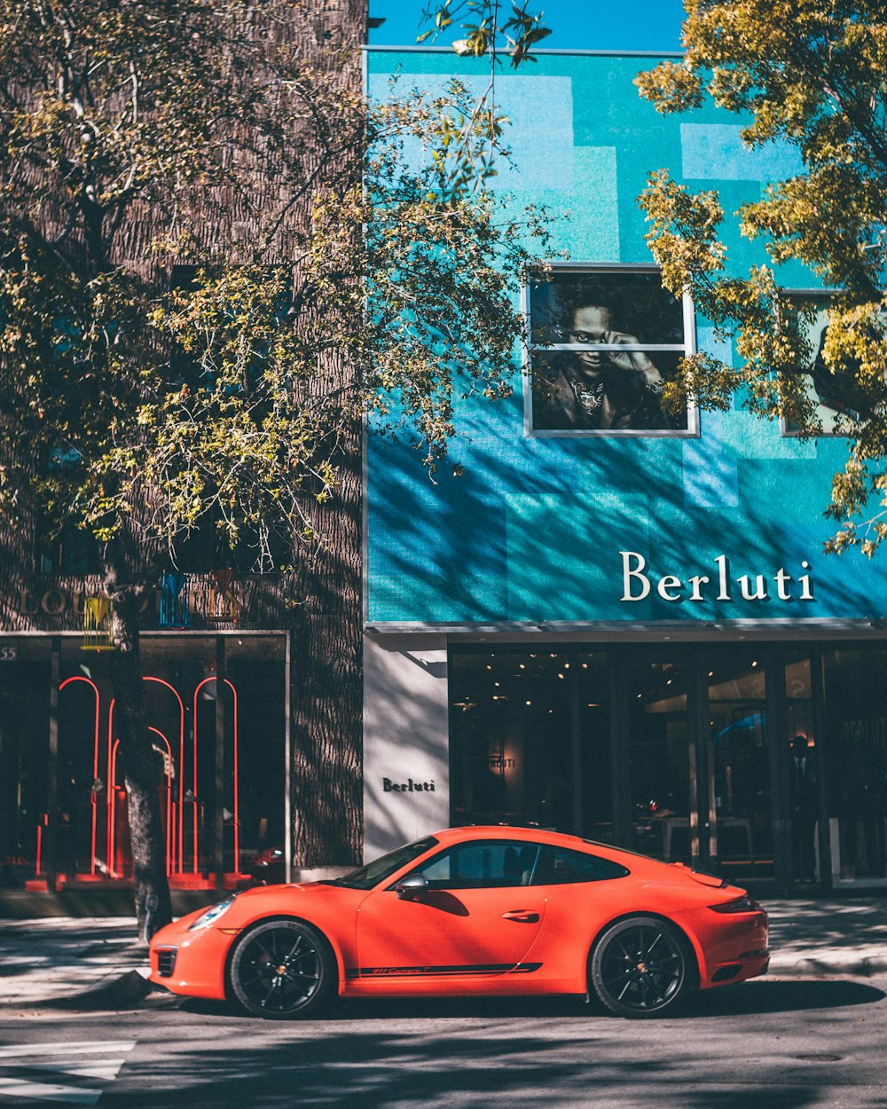 orange two-door sportscar