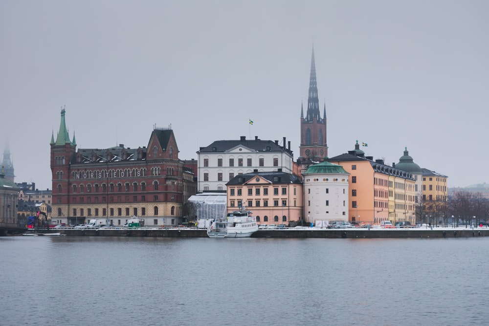 town during snowy season