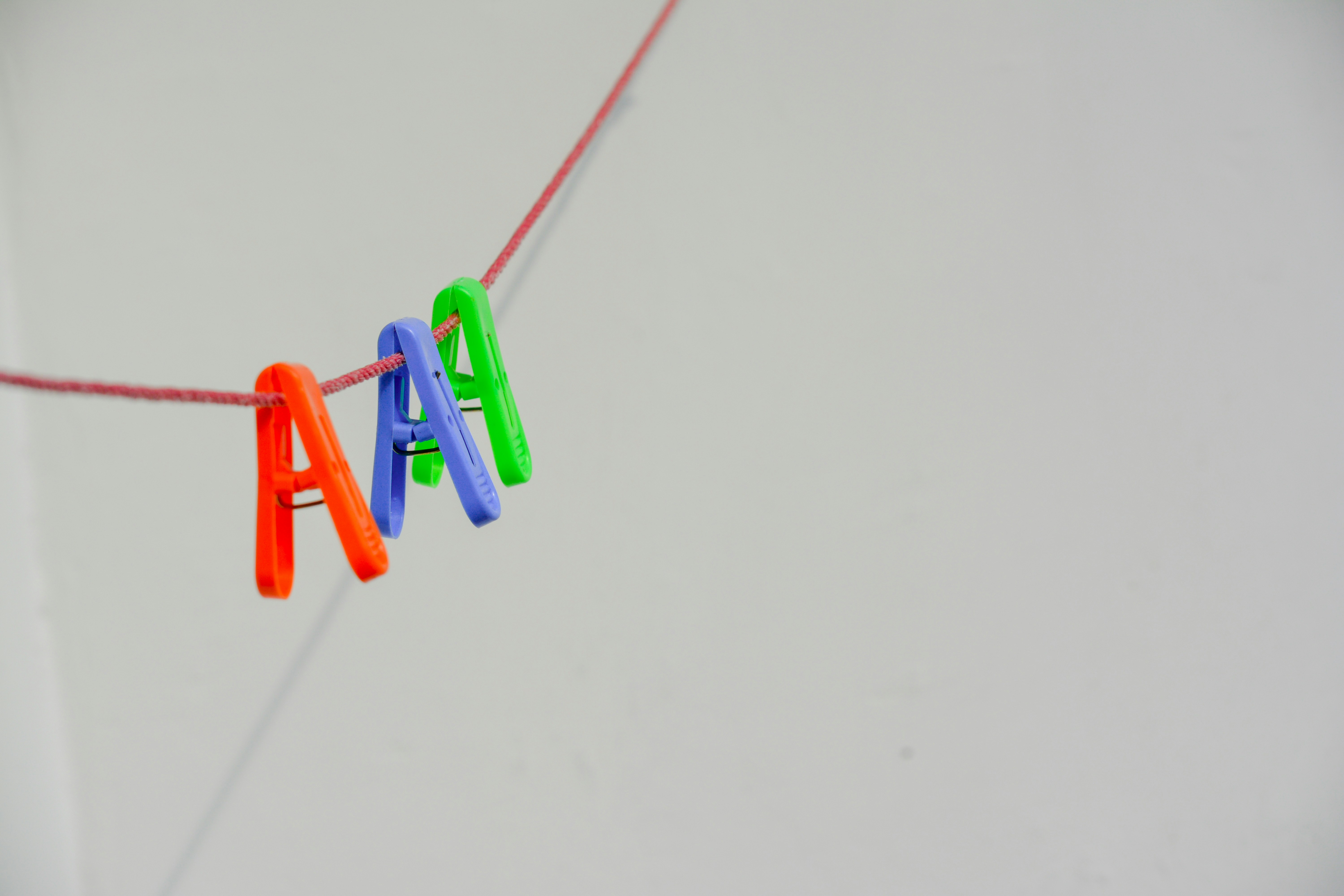 three plastic clips