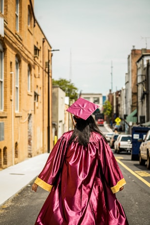 woman wearing mortarboard