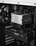 black and white computer tower