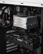 black and white computer tower