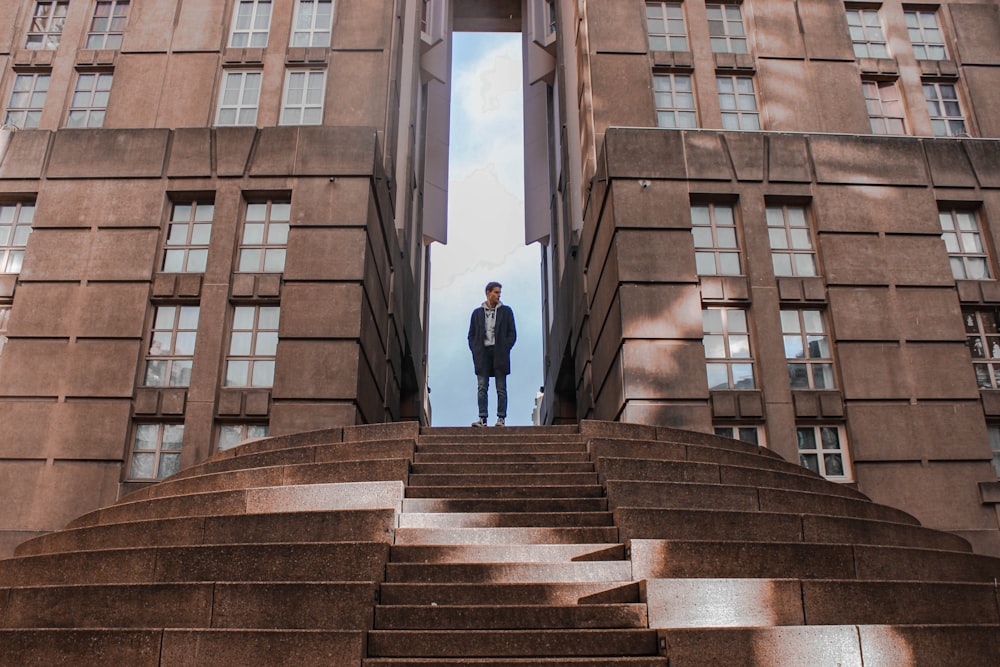 man standing on hallway