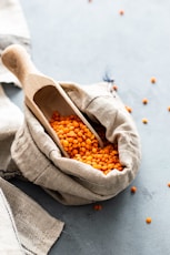 orange beans in sack