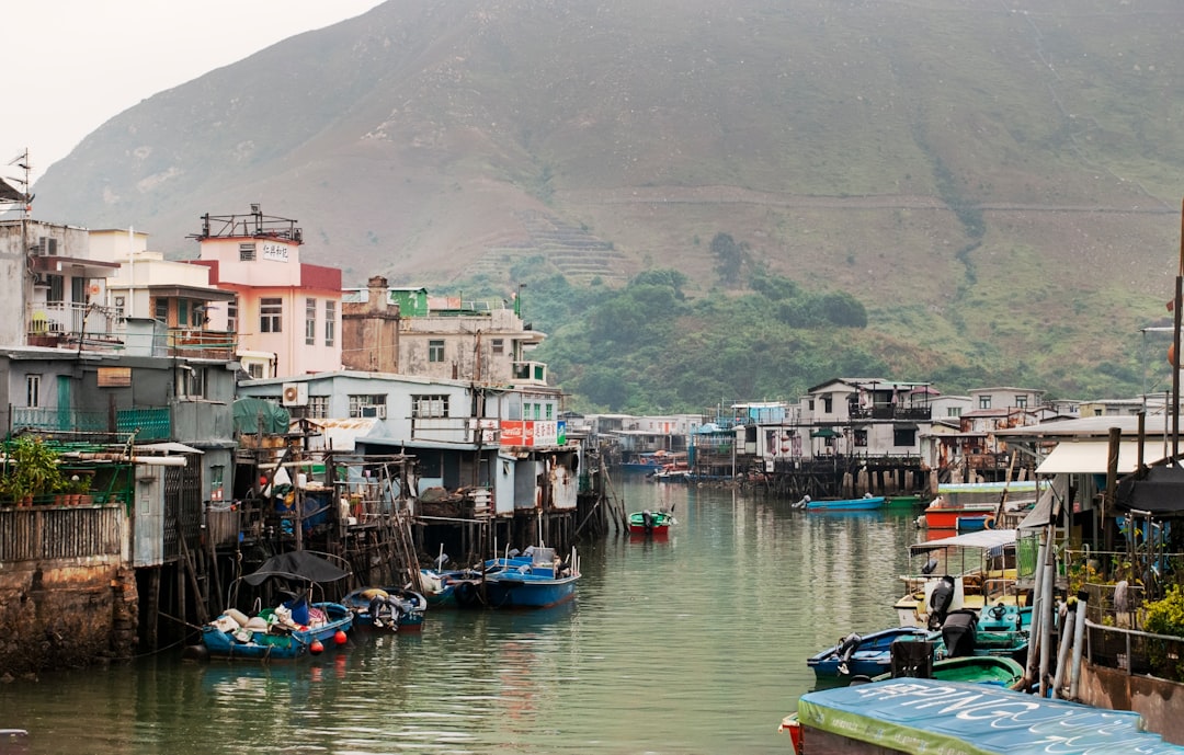 blue boats docked at daytime