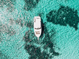 white yacht on body of water