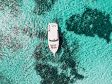 white yacht on body of water