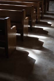 brown wooden pew bench