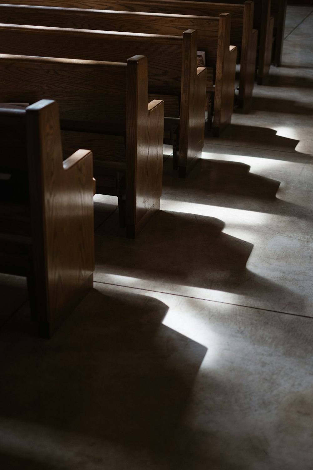 brown wooden pew bench