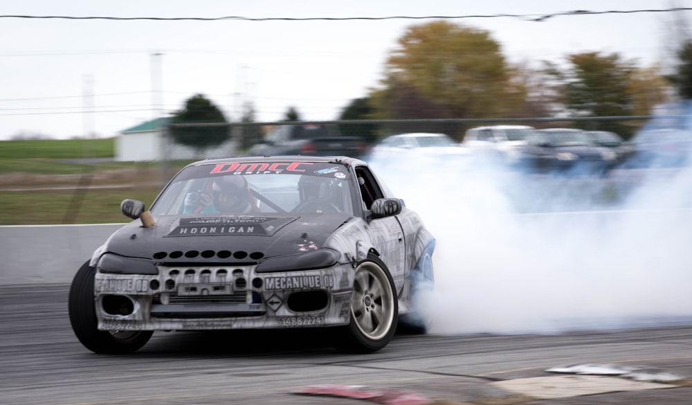 black racing coupe