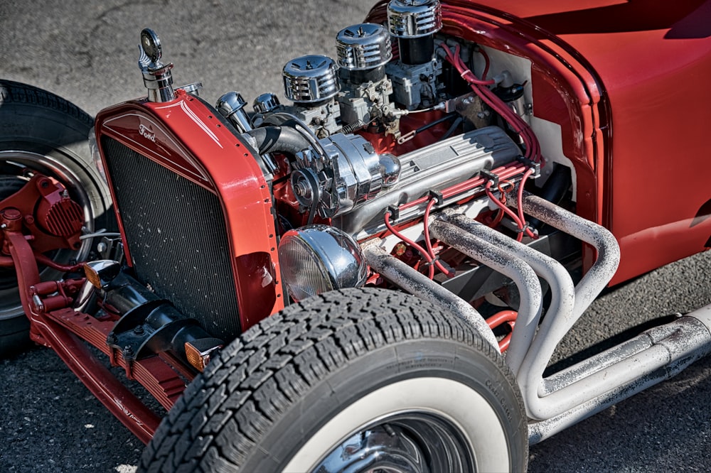 vintage gray and red vehicle