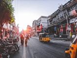 people and vehicles on street