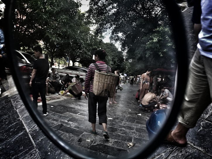 A bustling Indonesian market scene capturing vibrant daily economic activities.