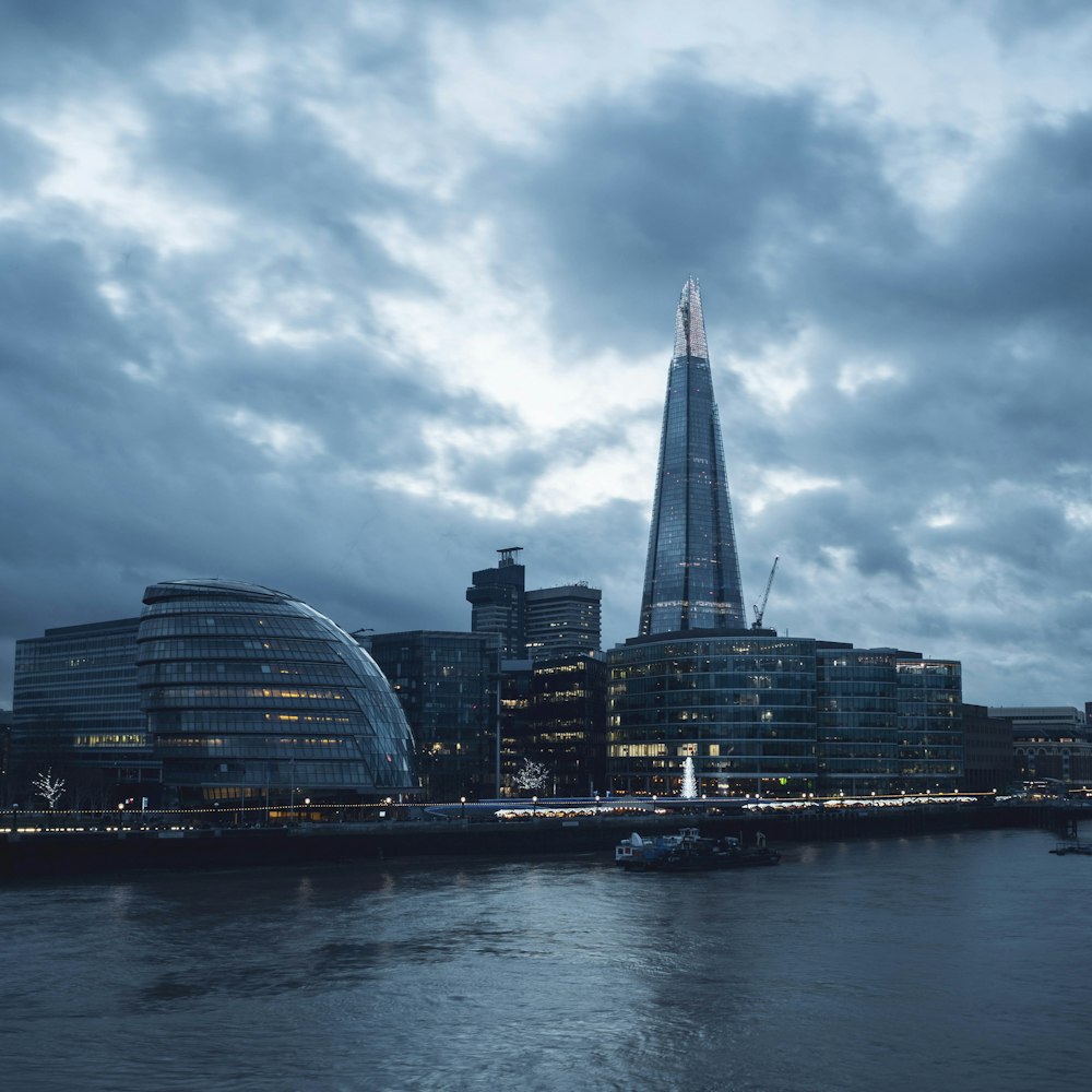 cityscape under gray clouds