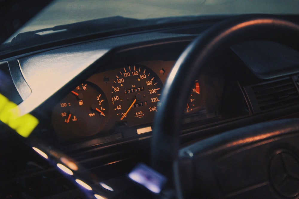 black Mercedes-Benz vehicle interior