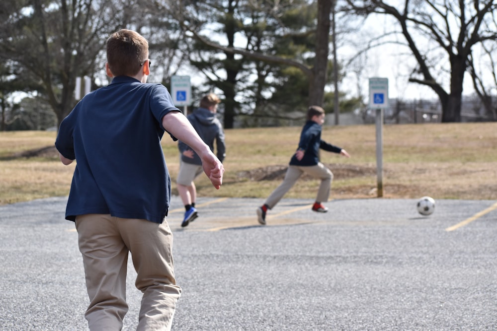 man about to run on gray road