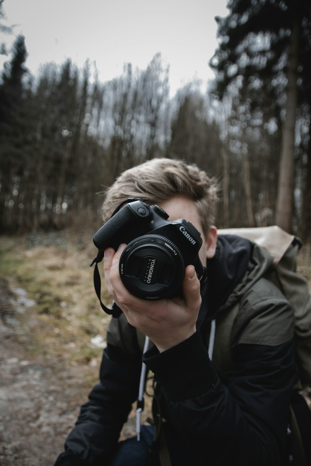 man using camera