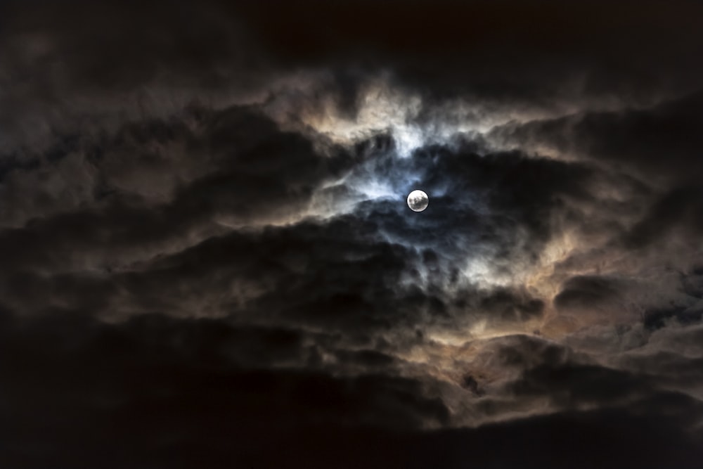 full moon covered with clouds