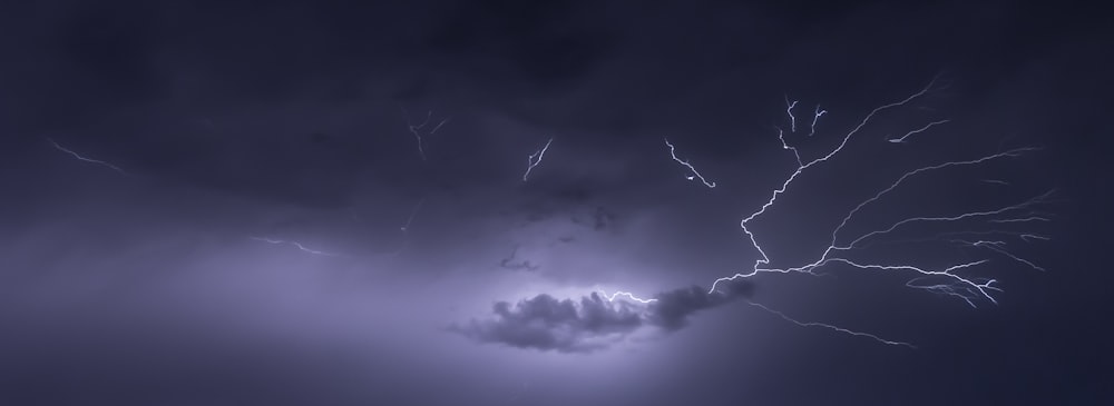 panoramic photo of clouds and thunder