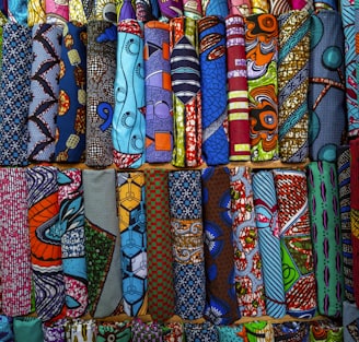 assorted-color textiles