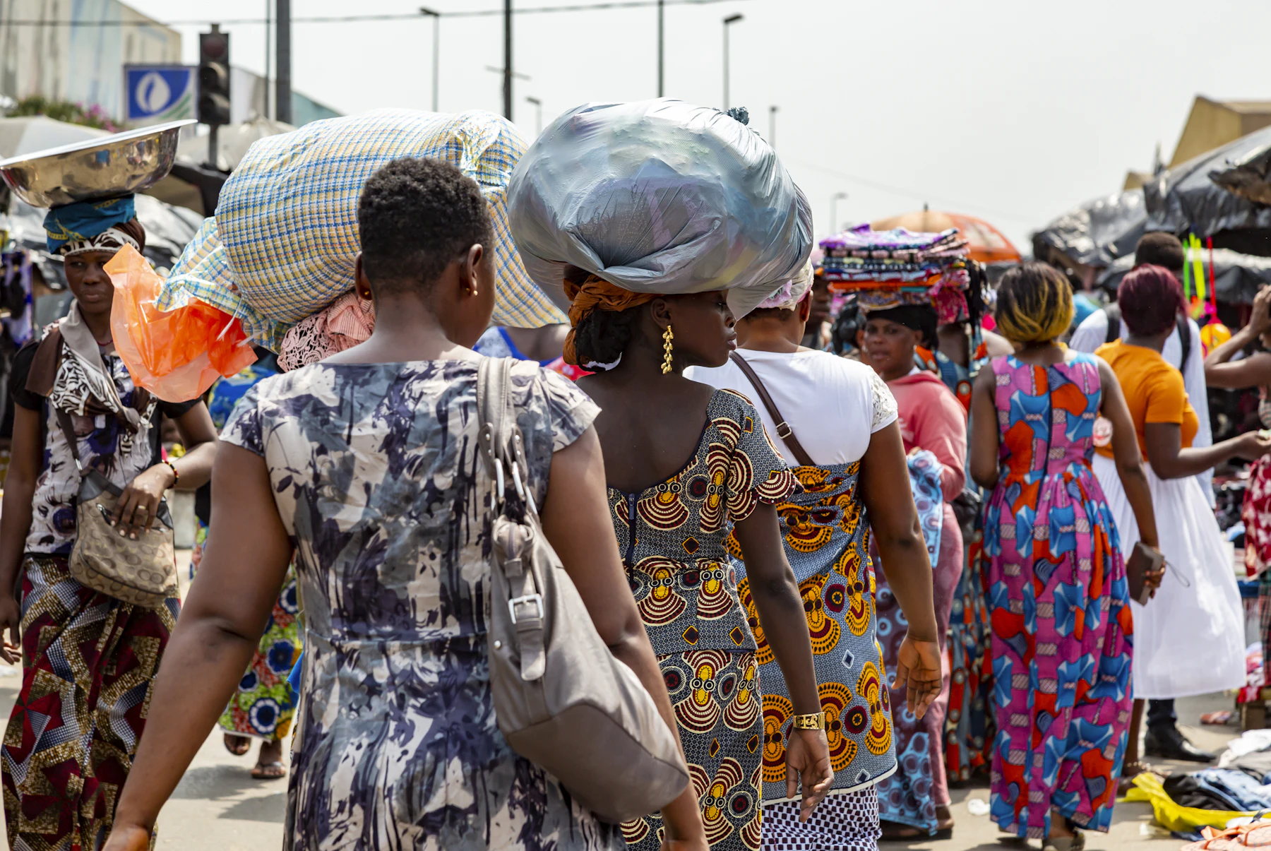 Busy African market street