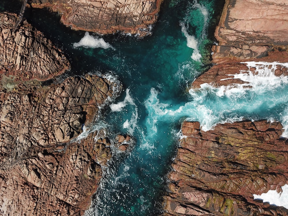 aerial view of waterfalls