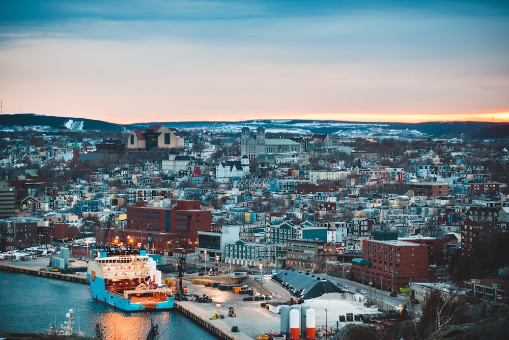 cityscape under white sky