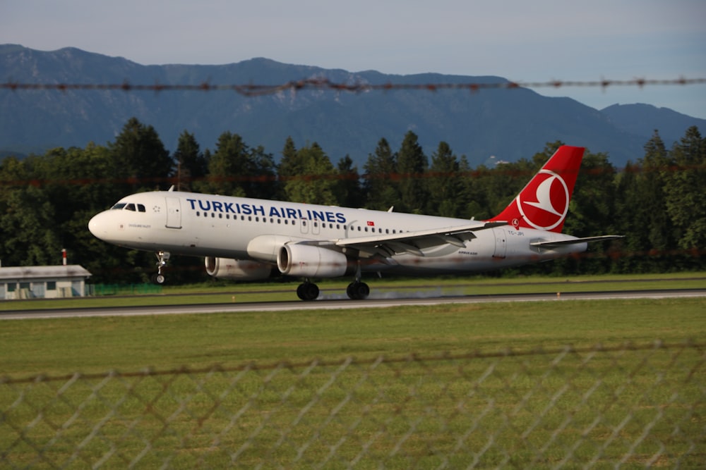 avião branco da Turkish Airlines